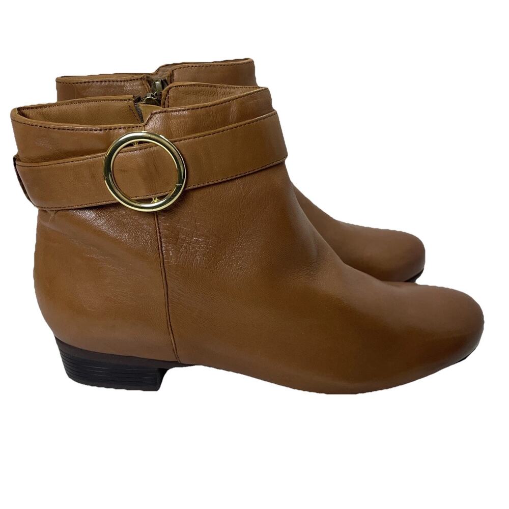 Trotters Melody Ankle Boots Luggage Tan Leather Women’s Size 10.5